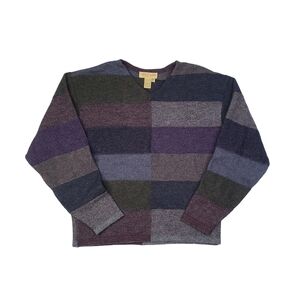 VINTAGE Tricots St. Raphael Men's Wool Sweater Size M V Neck Colorblock Squares